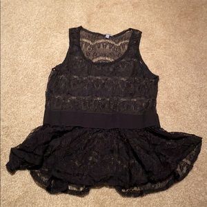Black Lace Peplum Top Charlotte Russe (Medium)